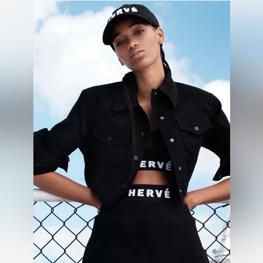 Rare Herve Leger Sports Logo Crop Top NWT